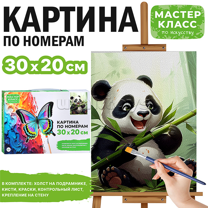 Набор для рисования "Картина по номерам 30х20 см. Весёлая пандочка"