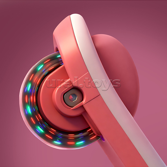 Самокат 3-х колесный ROCKET,колеса PU со светом, цвет розовый