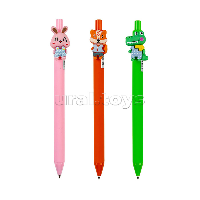 Ручка шариковая автоматическая "Cute animals" синие чернила 0.7мм в дисплее