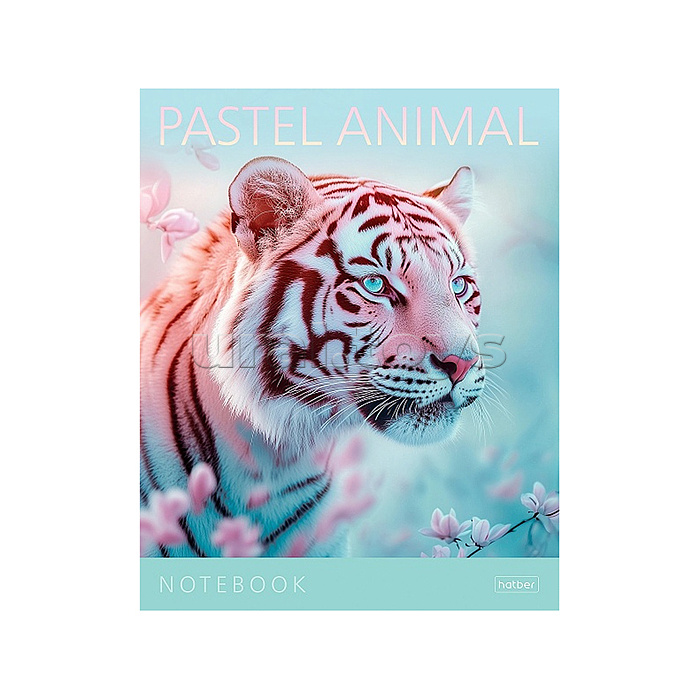Тетрадь 96л. клетка "Pastel Animals" А5, на скобе пластиковая обложка с печатью