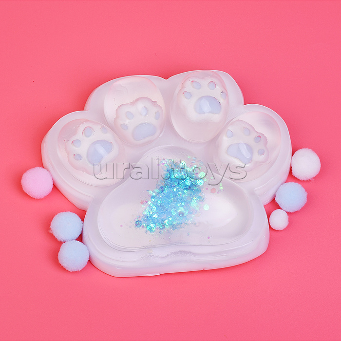 Игрушка-антистресс "Лапка с блестками"