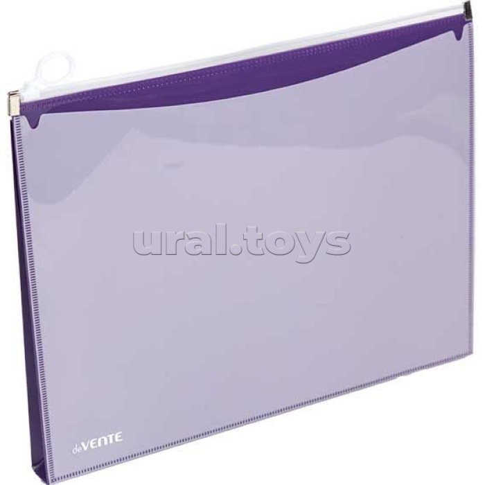 Папка на молнии с карманом "Marandi" A4 (320x245х25 мм) полипропилен 180 мкм, с карманом, с расширением 25 мм, глянцевая, лавандовая, индивидуальная маркировка