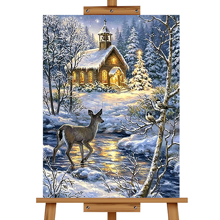 Картина по номерам "Рождественский вечер" 40*30 см.