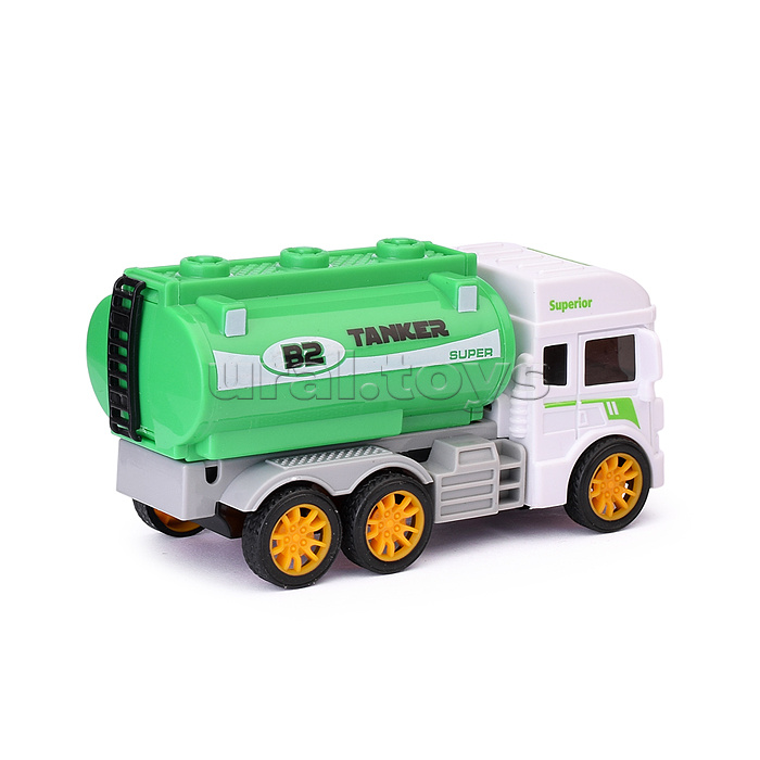 Машина "Мусоровоз с контейнерами" 4 вида, в пакете