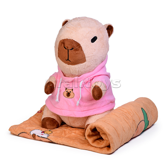 Мягкая игрушка "Капибара" с пледом