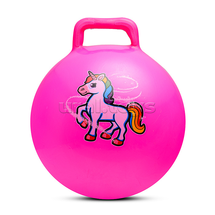 Мяч с ручкой 45см "Единорог" (цвет в ассортименте)