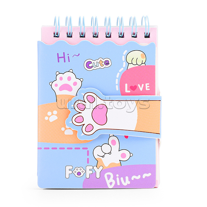 Блокнот 80л. "Лапки" на евроспирали 7.7х10.7 см, линованный внутренний блок,