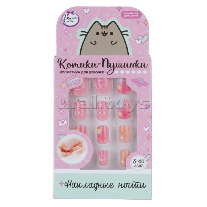 Накладные ногти "Котики-пушинки" в коробке