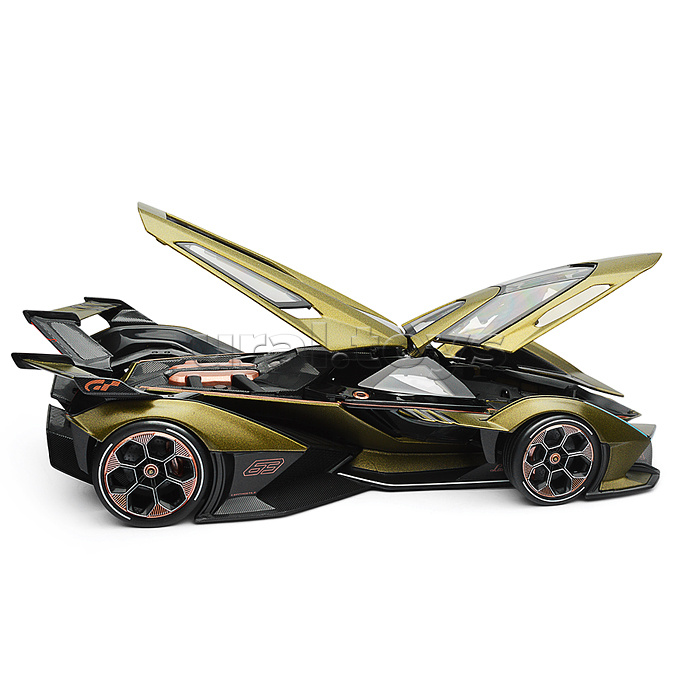 Машинка die-cast Lamborghini V12 Vision Gran Turismo, 1:18, зелёная, Машинка die-cast Lamborghini V12 Vision Gran Turismo, 1:18, зелёная,