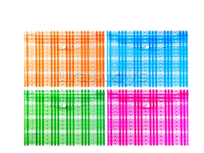 Папка канцелярская Cell, 33.5х23.5 см, пластиковая, на кнопке, плотность 180 мкм, 4 дизайна в ассортименте