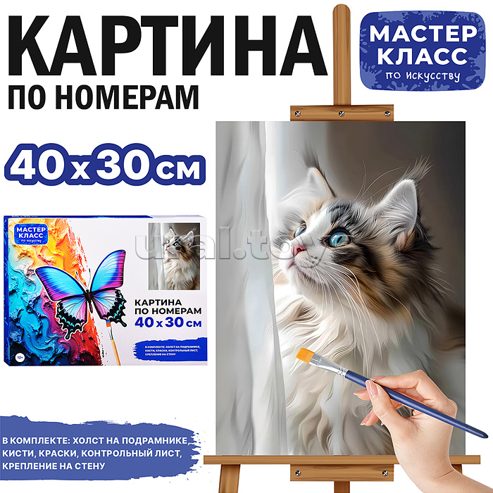 Набор для рисования "Картина по номерам 30х40см. Очаровательная кошечка"