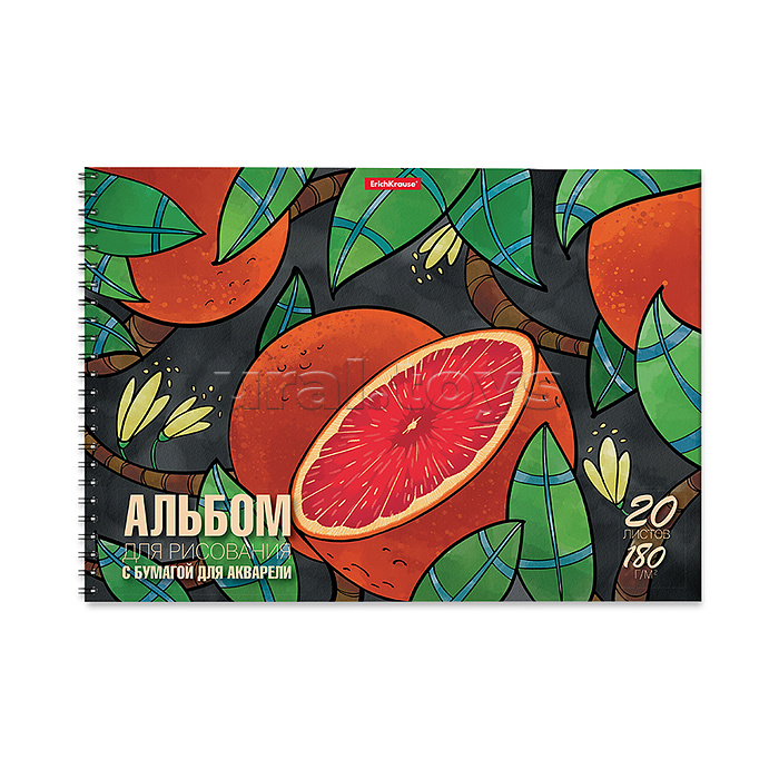 Альбом для рисования 20л. с бумагой для акварели 180 гна спирали Juicy Fruits, А4, Альбом для рисования 20л. с бумагой для акварели 180 гна спирали Juicy Fruits, А4,