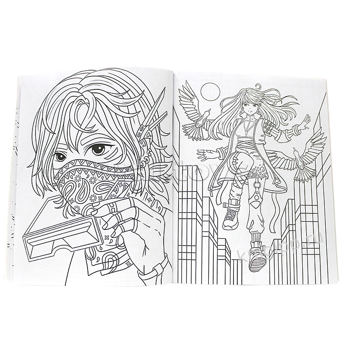 Раскраска аниме. Киберпанк