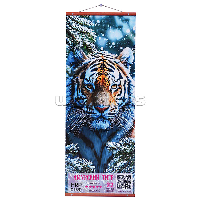 Картина по номерам 35х88 "Панно. Амурский тигр" (22 цвета) 1/24