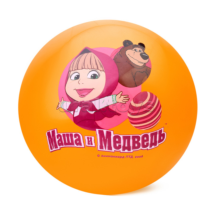 Мяч пвх 23 см, "Маша и медведь" с наклейкой, в сетке