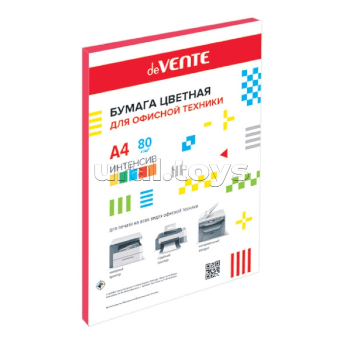 Бумага цветная для офисной техники A4 50 л, 80 г/м², интенсив красный, в пластиковом пакете Бумага цветная для офисной техники A4 50 л, 80 г/м², интенсив красный, в пластиковом пакете