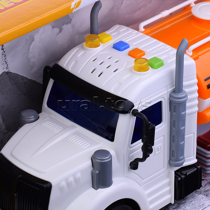 Автомобиль поливочный "Профи"инерционный (со светом и звуком) (оранжевый) (в коробке)