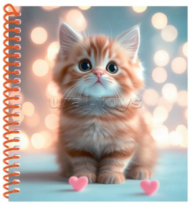 Записная книжка А6 80л. "Милый котик - 9" цветная спираль