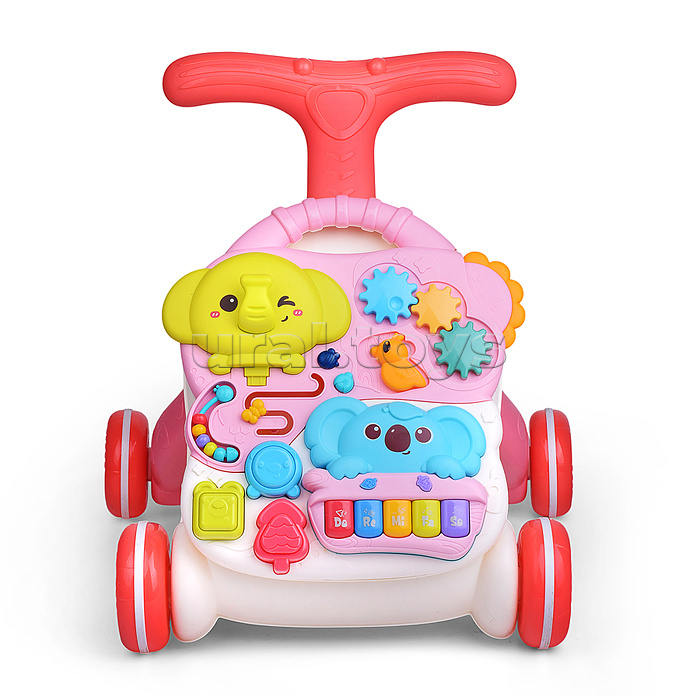 Игровой центр-Каталка "Слоник и коала" цвет розовый, 3 в 1 в коробке