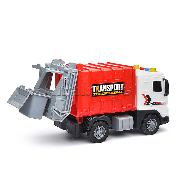 Машина "Мусоровоз" (свет, звук)  в коробке (красный) Машина "Мусоровоз" (свет, звук)  в коробке (красный)