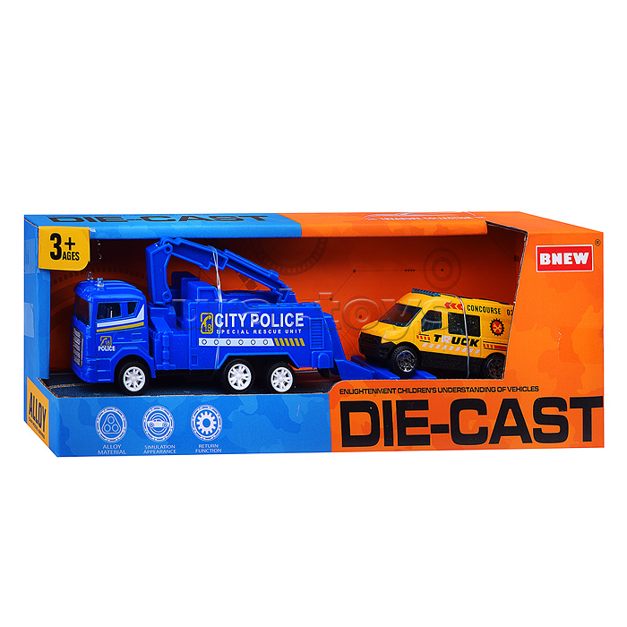 Машина "Эвакуатор полицейский" металл, в коробке