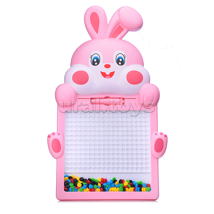 Доска для рисования "Зайчишка" в коробке (розовый)