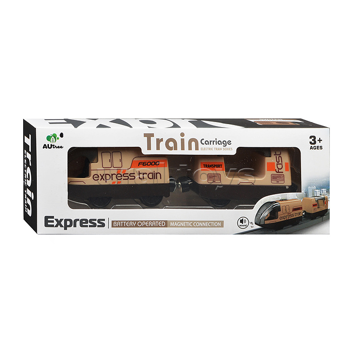Поезд "Exspress train" бежевый, в коробке