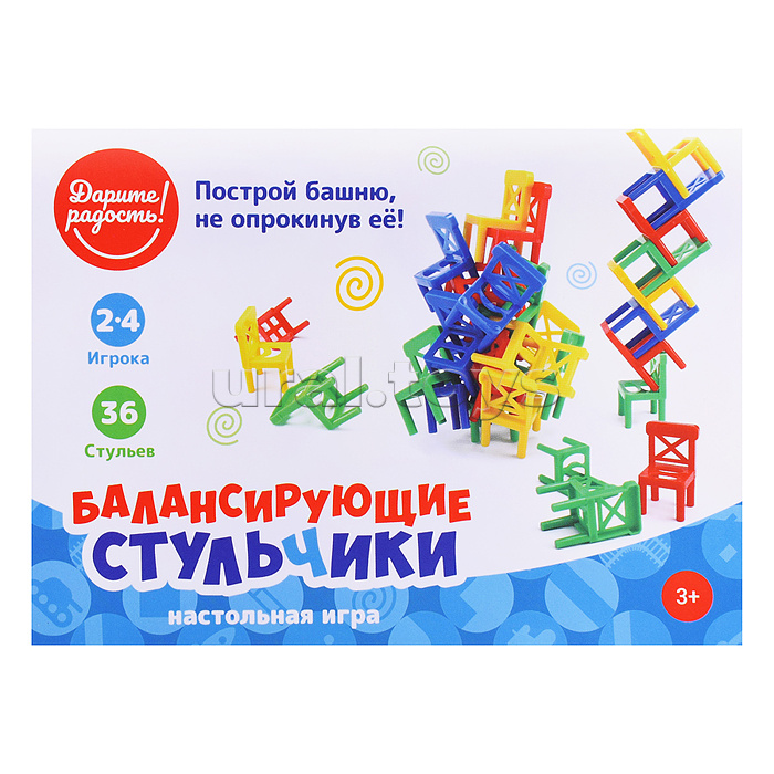 Настольная игра "Балансирующие стульчики" (36 шт) в пакете