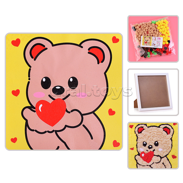 Набор творческая мастерская 22х22см "Влюблённый мишка"