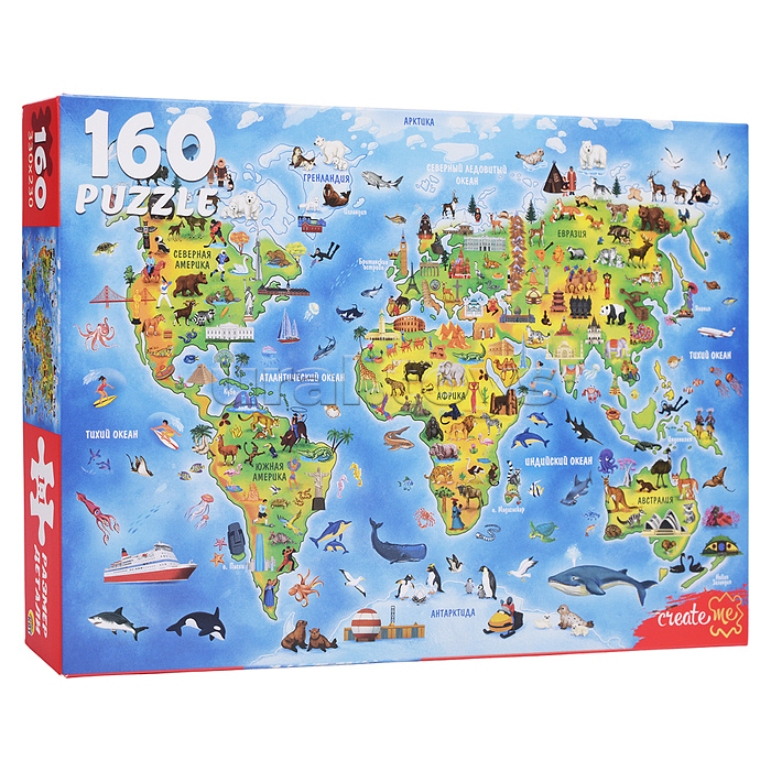 Пазлы 160 "Карта Земли"