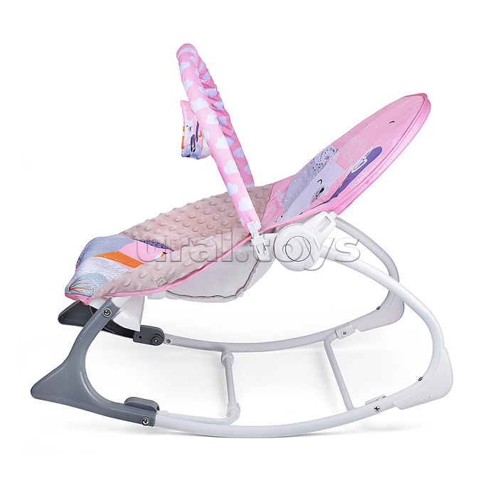 Шезлонг детский "Белый мишка" музыка, вибрация, в коробке