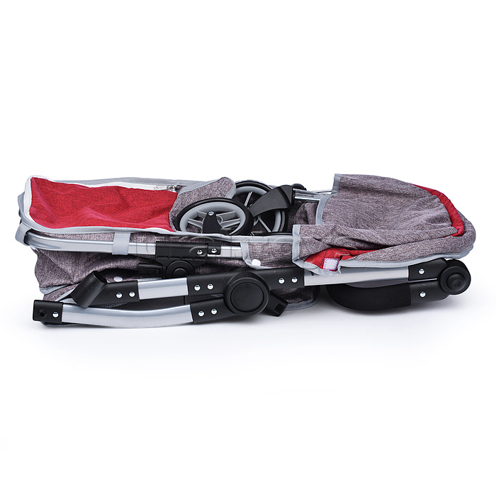 Коляска - трансформер 9620 для кукол, металлическая, регулируемая ручка, с корзиной, в пакете