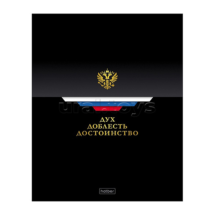 Тетрадь 48л. клетка "Россия" А5ф 60-65г/кв.м на скобе обл. мел.картон глянц. ламин. 5 диз.в блоке