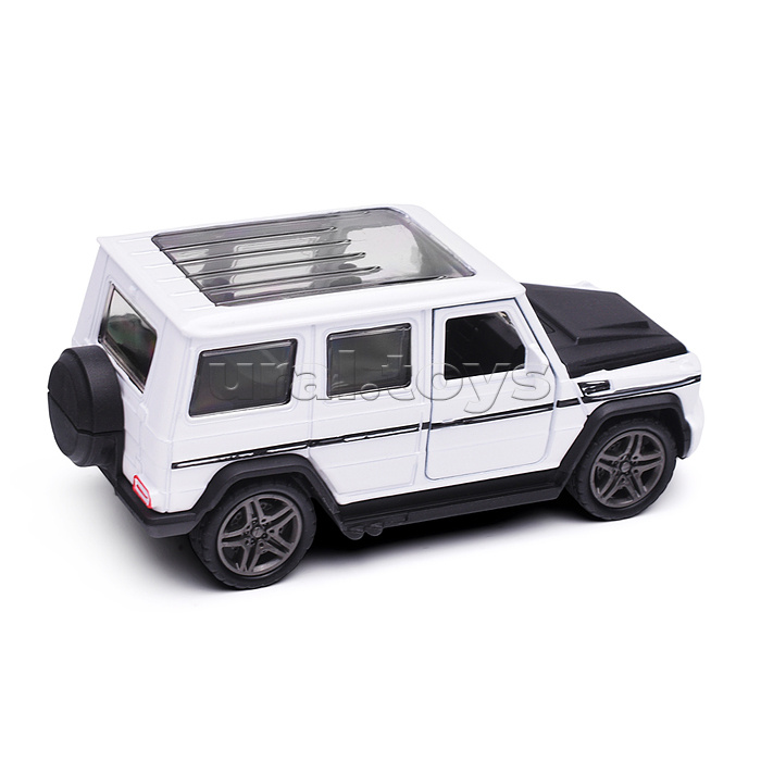 Белая инерционная машинка Джип с люком die-cast,1:32, открывающиеся двери