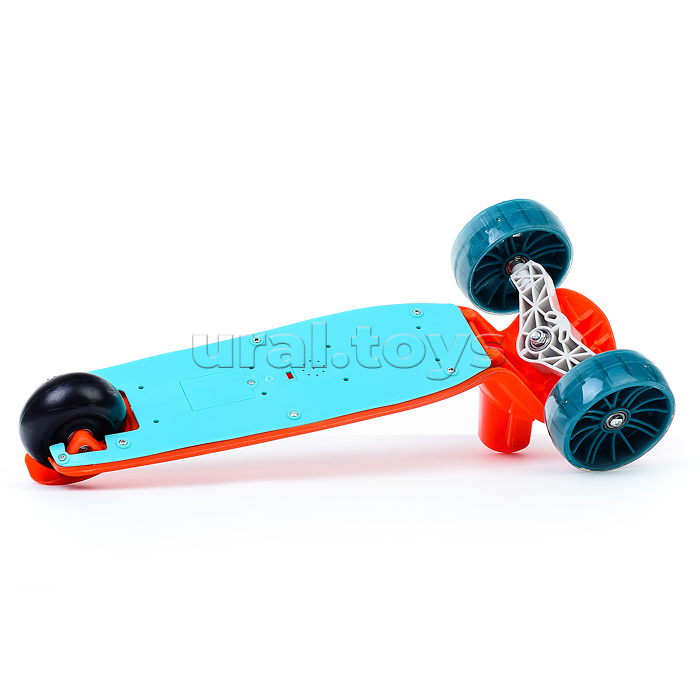 Самокат 3-х кол., оранжевый, PU, ABEC 7, в коробке