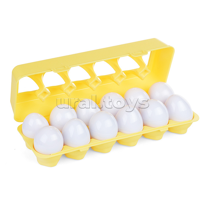 Развивающий набор BABY YOU, Сортер "Цифры - Цвета", 12 яиц  в лотке, ВОХ 30х10х7см.