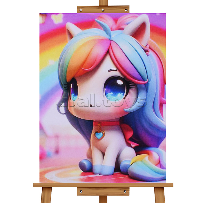 Мозаика алмазная "Мульти единорог" 30*40см.