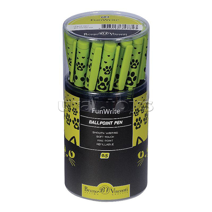Ручка "FunWrite. Взгляд зверя. Черный кот" шариковая 0.5 мм, синяя