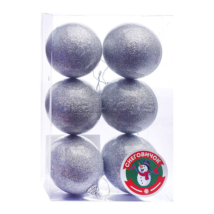 Набор елочных шаров (6см*6шт) серебро