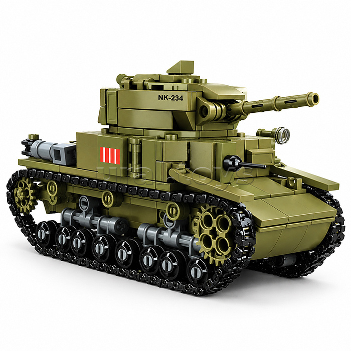 Конструктор "Средний танк с фигурками людей" (463  дет.) в коробке