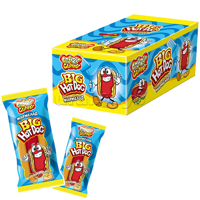 Мармелад «CRAZY GUMMY. BIG HOT DOG» 18гр*36шт*12 блоков