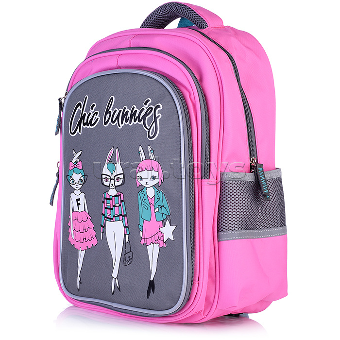Рюкзак школьный "Зайки Фешн" (29х38.5х13.5 см, полиэстер, высокая печать, 2 отделения)