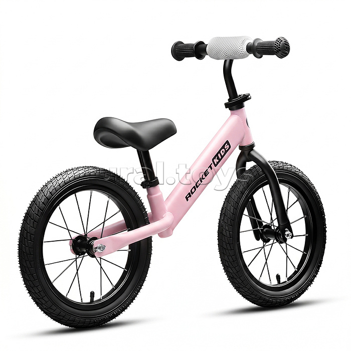 Беговел 14" Rocket R0045NEW-PK, колеса надувные, цвет розовый