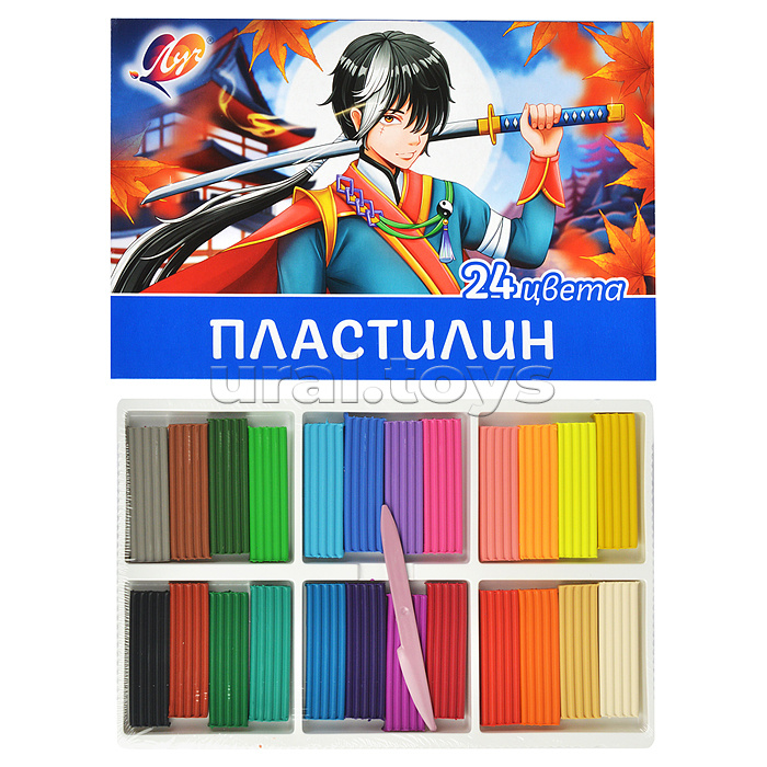 Пластилин классический "Аниме" 24 цвета (синий)