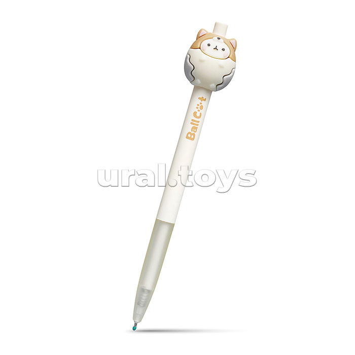 Ручка гелевая автоматическая "Коты" синяя, 0,5 мм, в дисплее