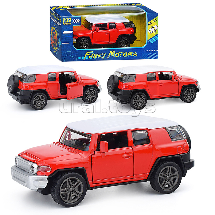 Красная инерционная машинка Внедорожник  die-cast,1:32, открывающиеся двери