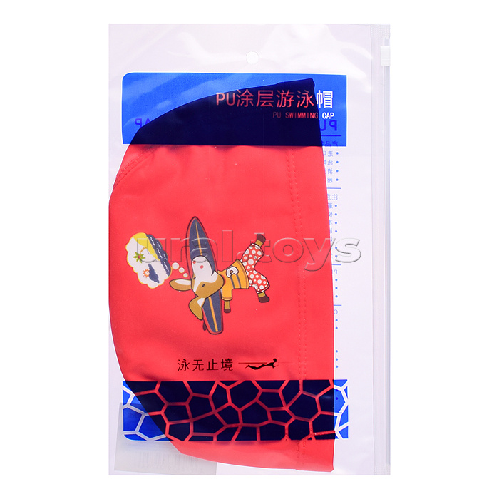 Шапочка для плавания с рисунком, в ассортименте, в пакете