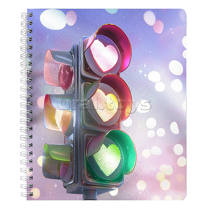 
Тетрадь 80 л, клетка "Светофор любви" А5+, гребень