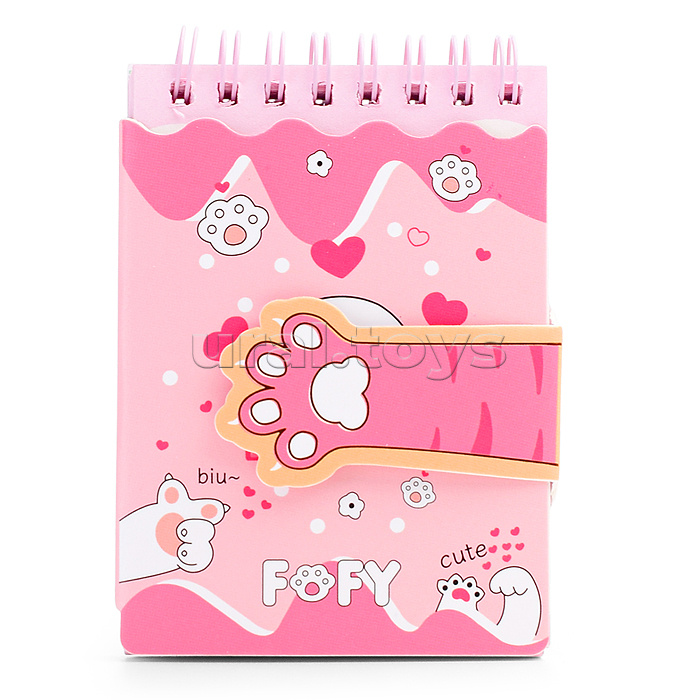 Блокнот 80л. "Лапки" на евроспирали 7.7х10.7 см, линованный внутренний блок,