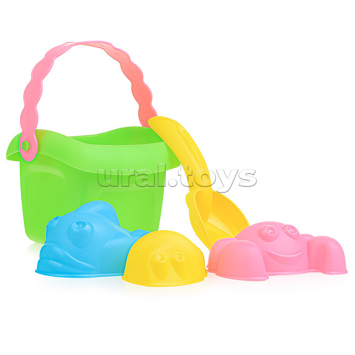 Набор №2 "Лето" (ведро мал+совок мал+3 форм.) (в сетке)